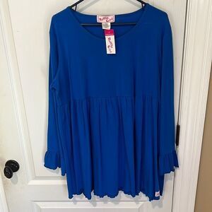 New Ruffle Girl blue peplum top